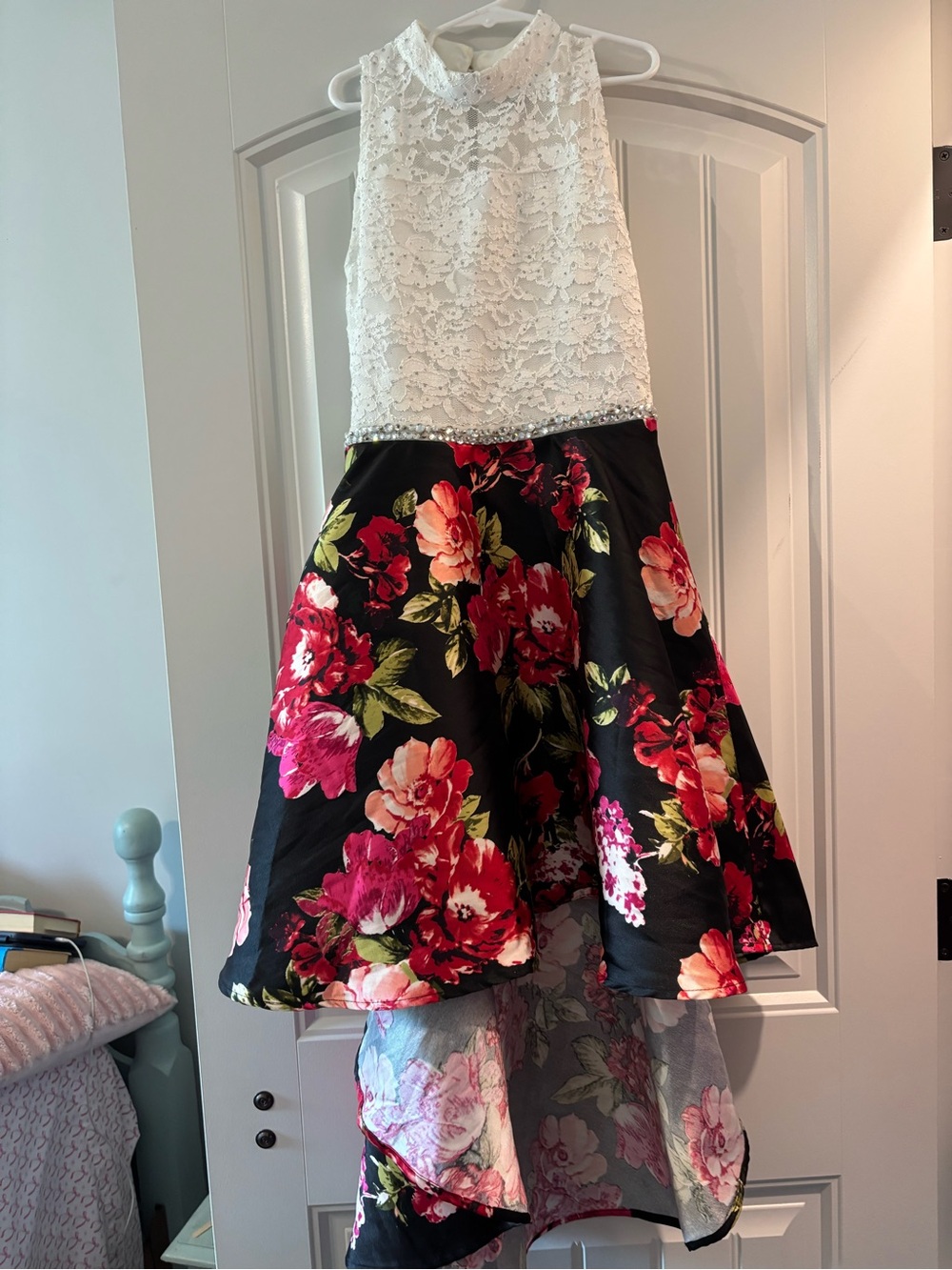 Speechless Ivory Lace Dress with Silver Accents